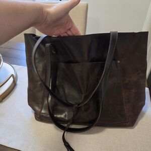 Handmade Genuine Brown Leather Tote Bag